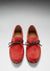 Tire Sole Laced Driving Mocassins, daim rouge