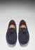 Laced Driving Loafers Navy Suede Front