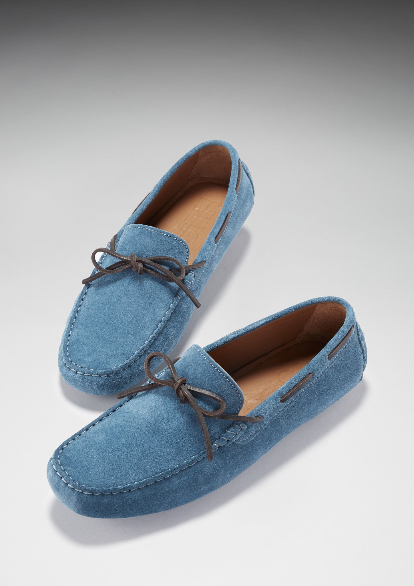 Laced Driving Loafers petrol blue suede Hugs Co