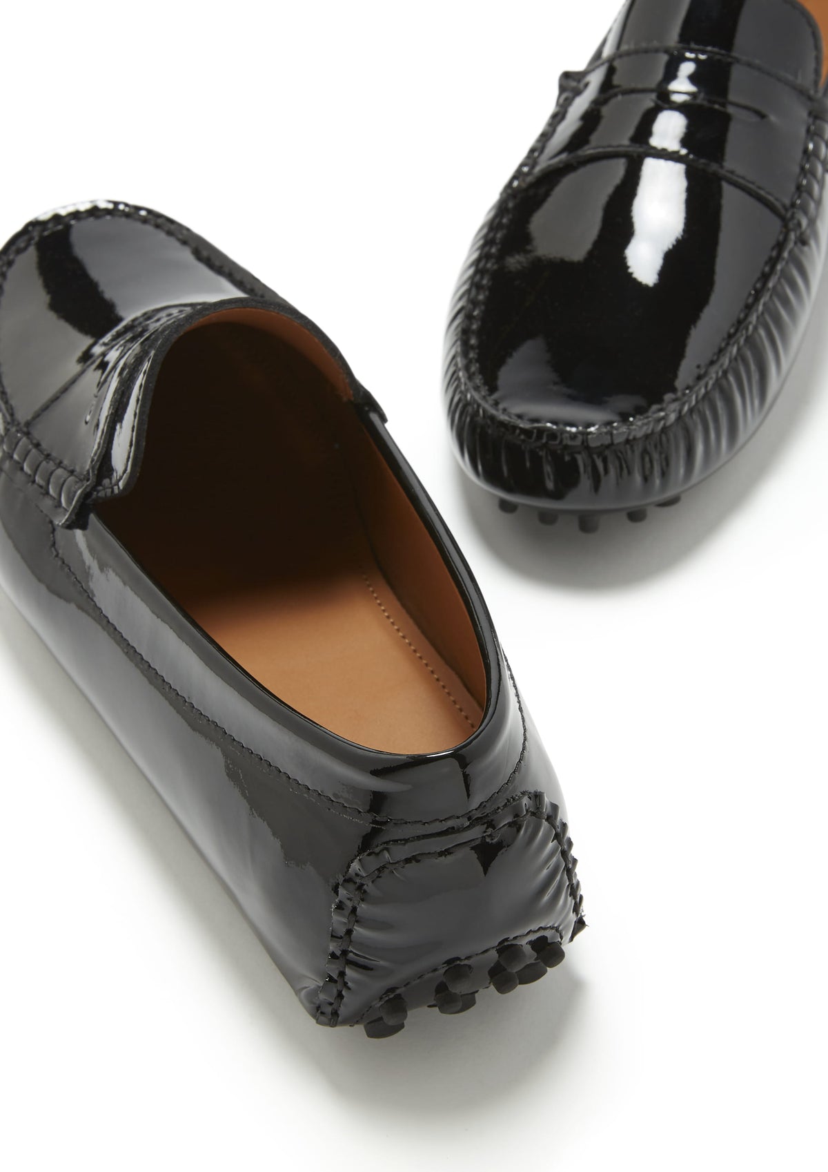 Mocassins Penny Driving, cuir verni noir