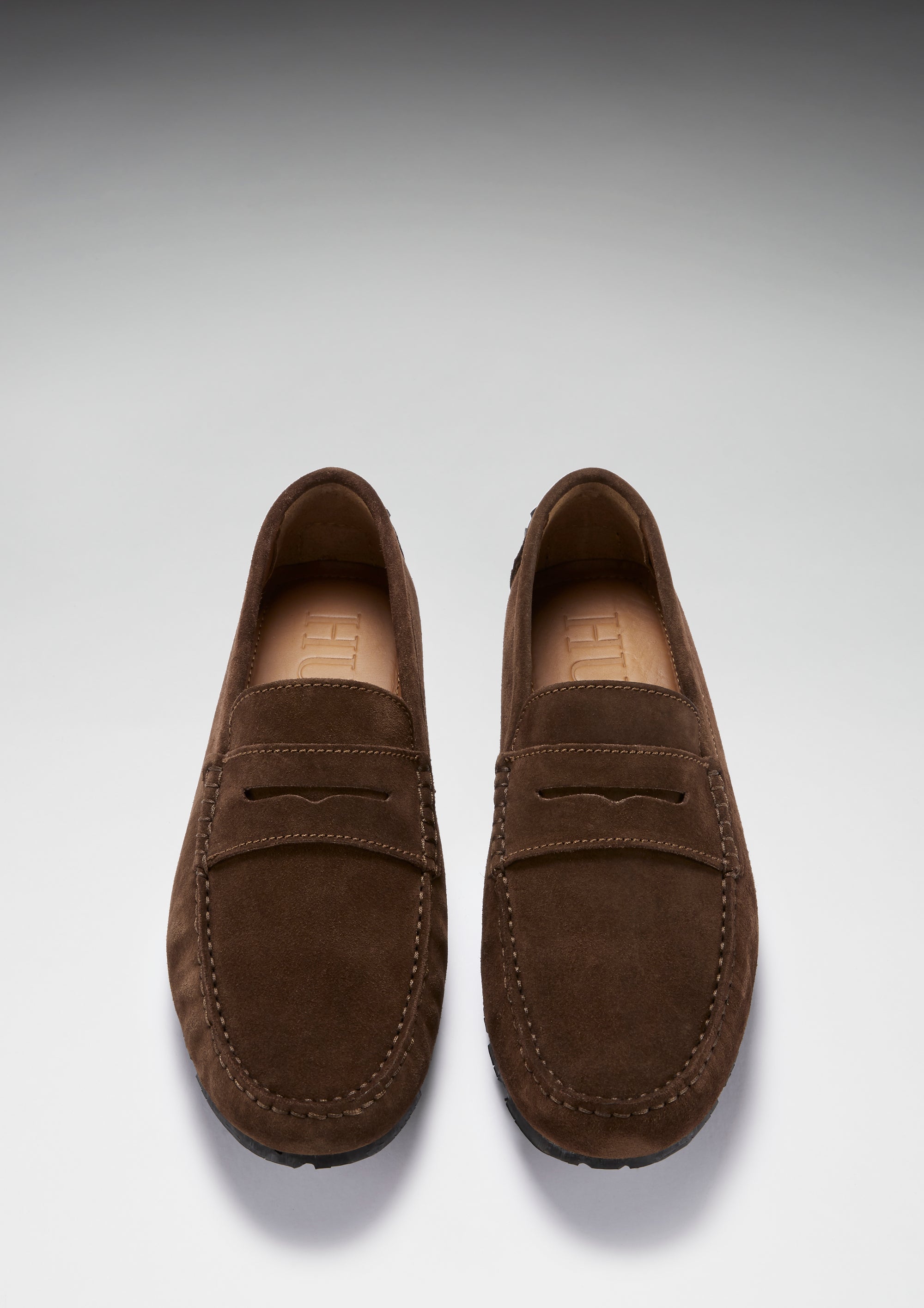 Tire Sole Penny Driving Loafer, braunes Wildleder