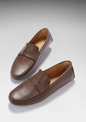 Penny Driving Loafers, brown leather