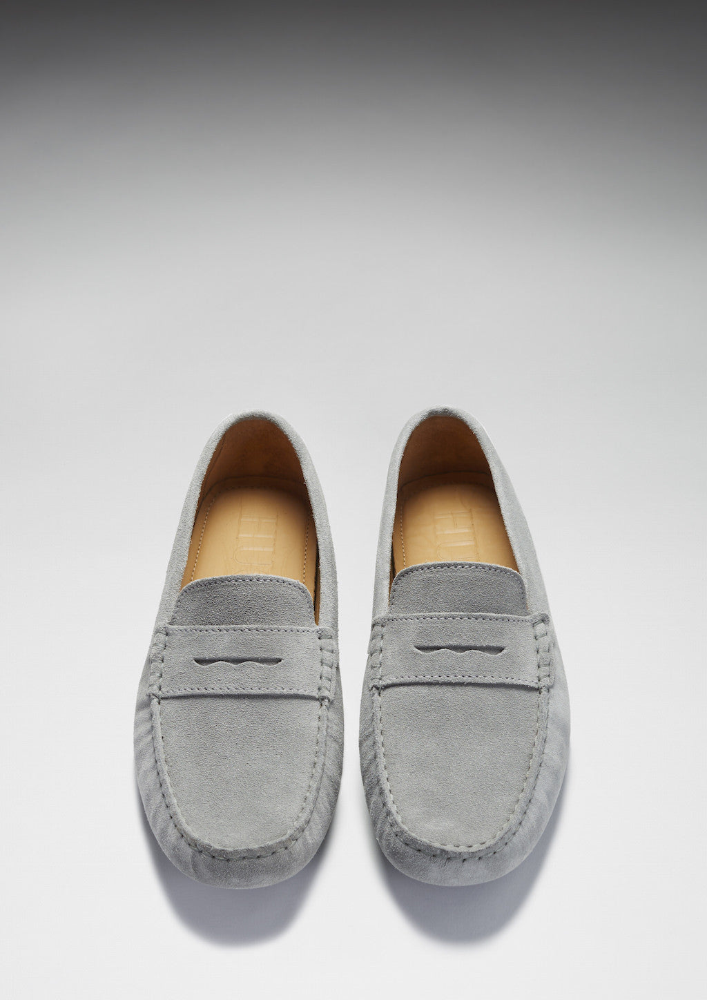 Mens grey top penny loafers