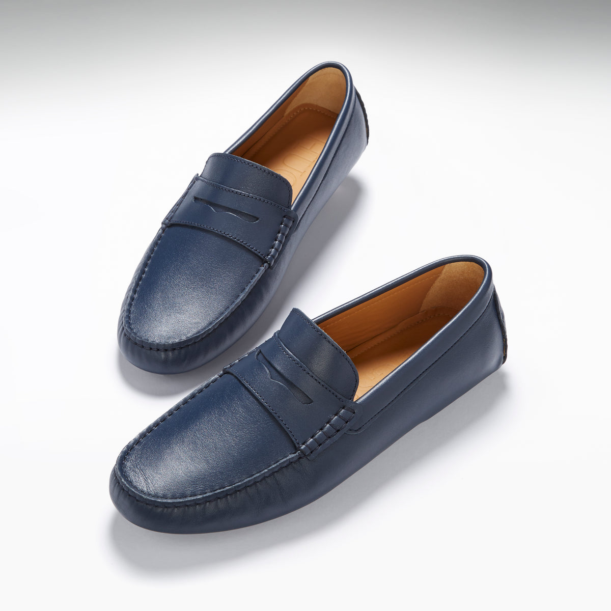 Penny Driving Loafers Blue Leather