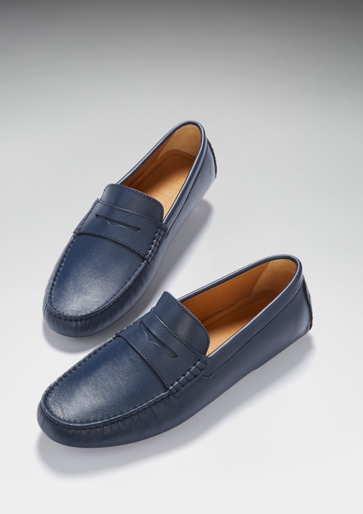Penny Driving Loafers Blue Leather