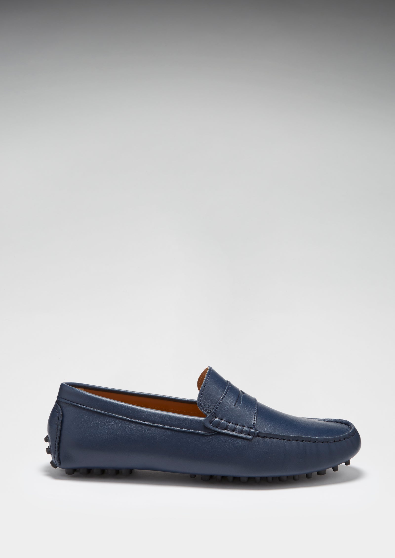Blue leather driving shoes discount