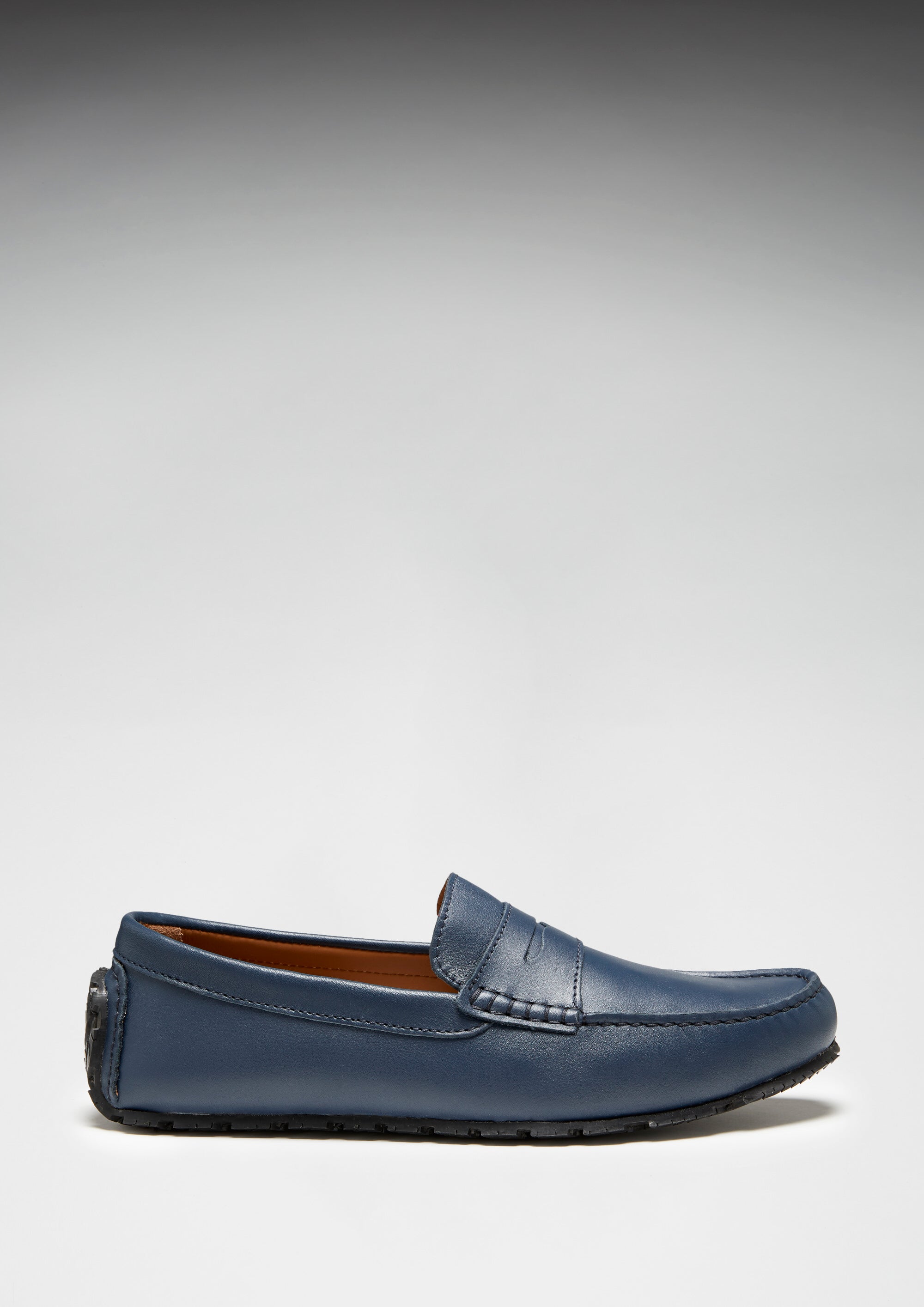 Tyre Sole Penny Driving Loafers, french navy leather