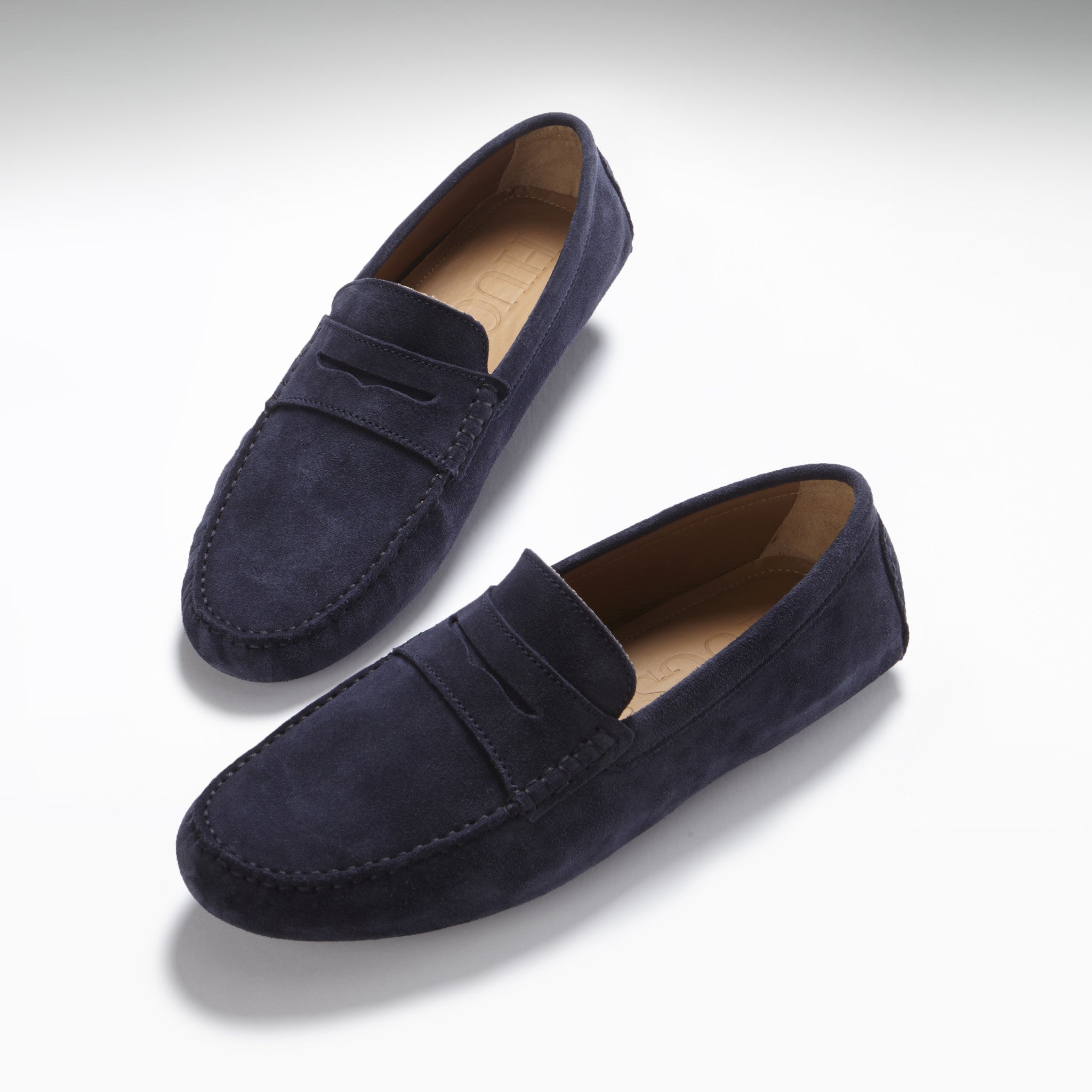 Penny Driving Loafers navy blue suede Hugs Co