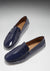 Mocassins Penny Driving, cuir verni bleu marine