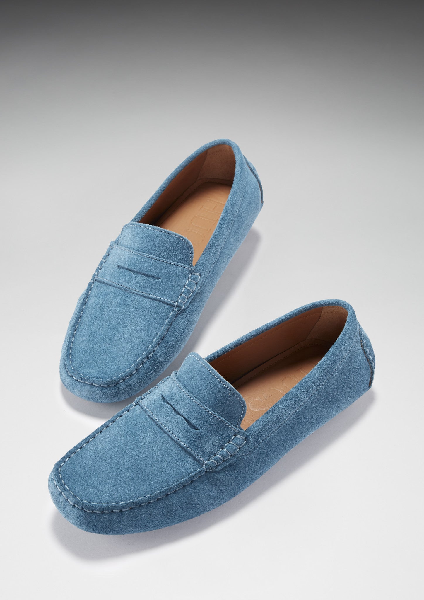 Penny Driving Loafers, petrol blue suede - Hugs & Co.