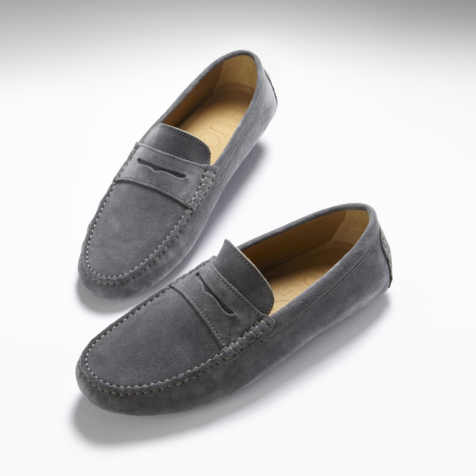 Penny Driving Loafer, schiefergraues Wildleder