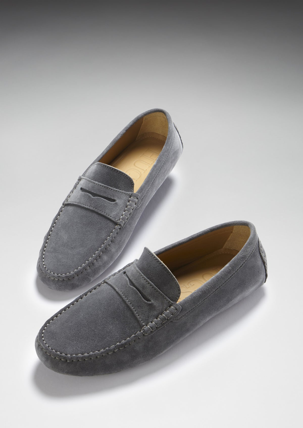 Penny Driving Loafer, schiefergraues Wildleder