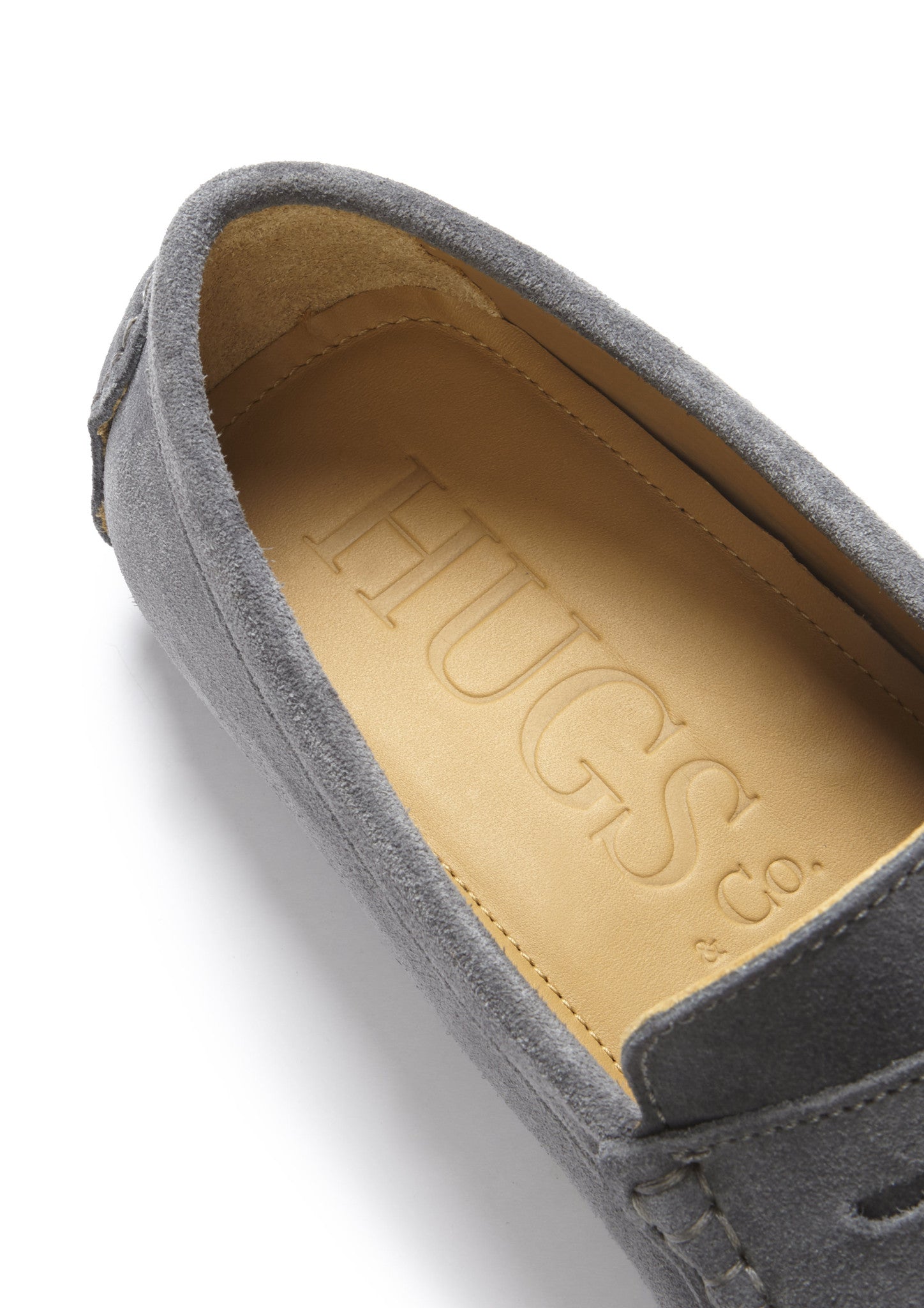 Hugs and Co  Men\'s Gray Leather Loafers Size 12‎ Casual Shoes penny loafers Slip-on Sneaker Loafers, slate grey suede - Hugs & Co main image 2