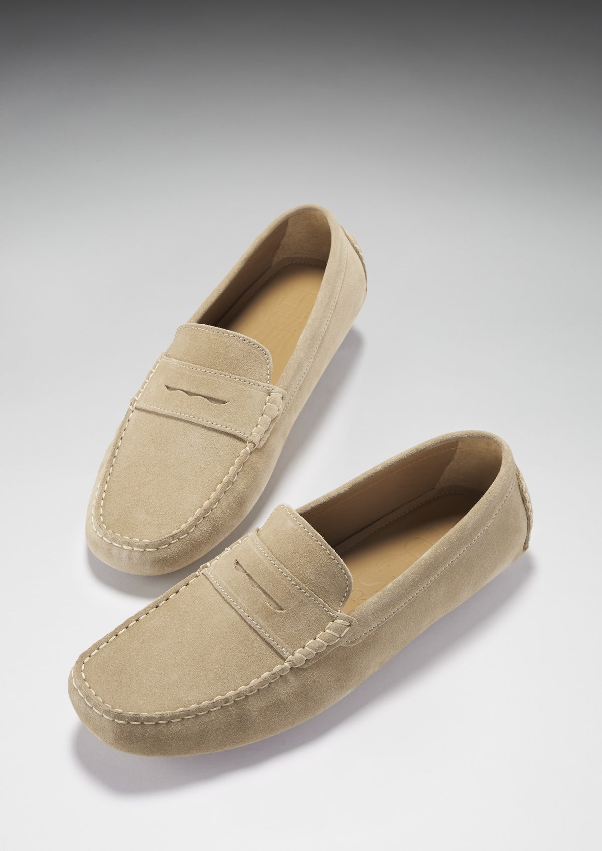 Penny Driving Loafer, taupefarbenes Wildleder