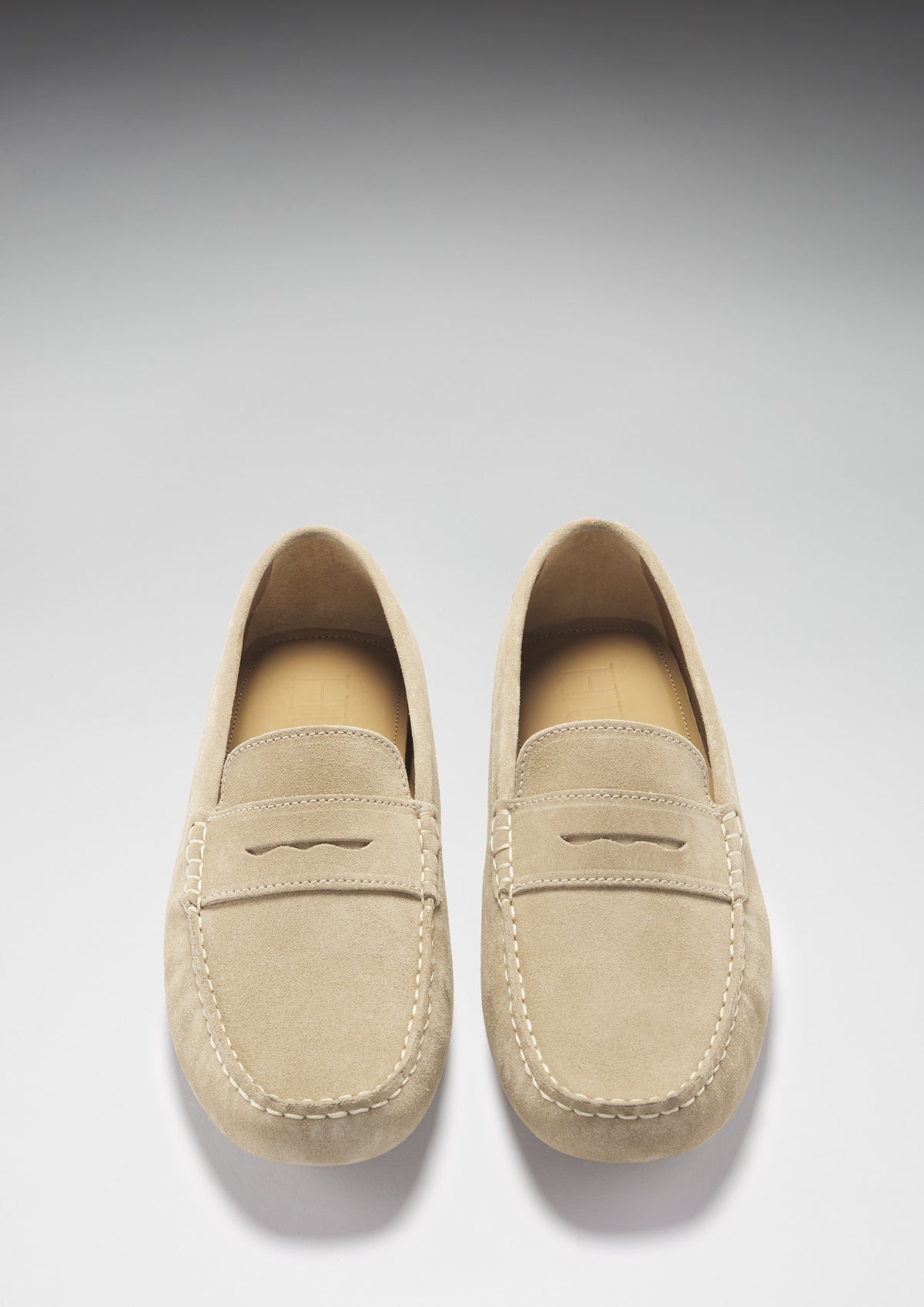 Penny Driving Loafer, taupefarbenes Wildleder