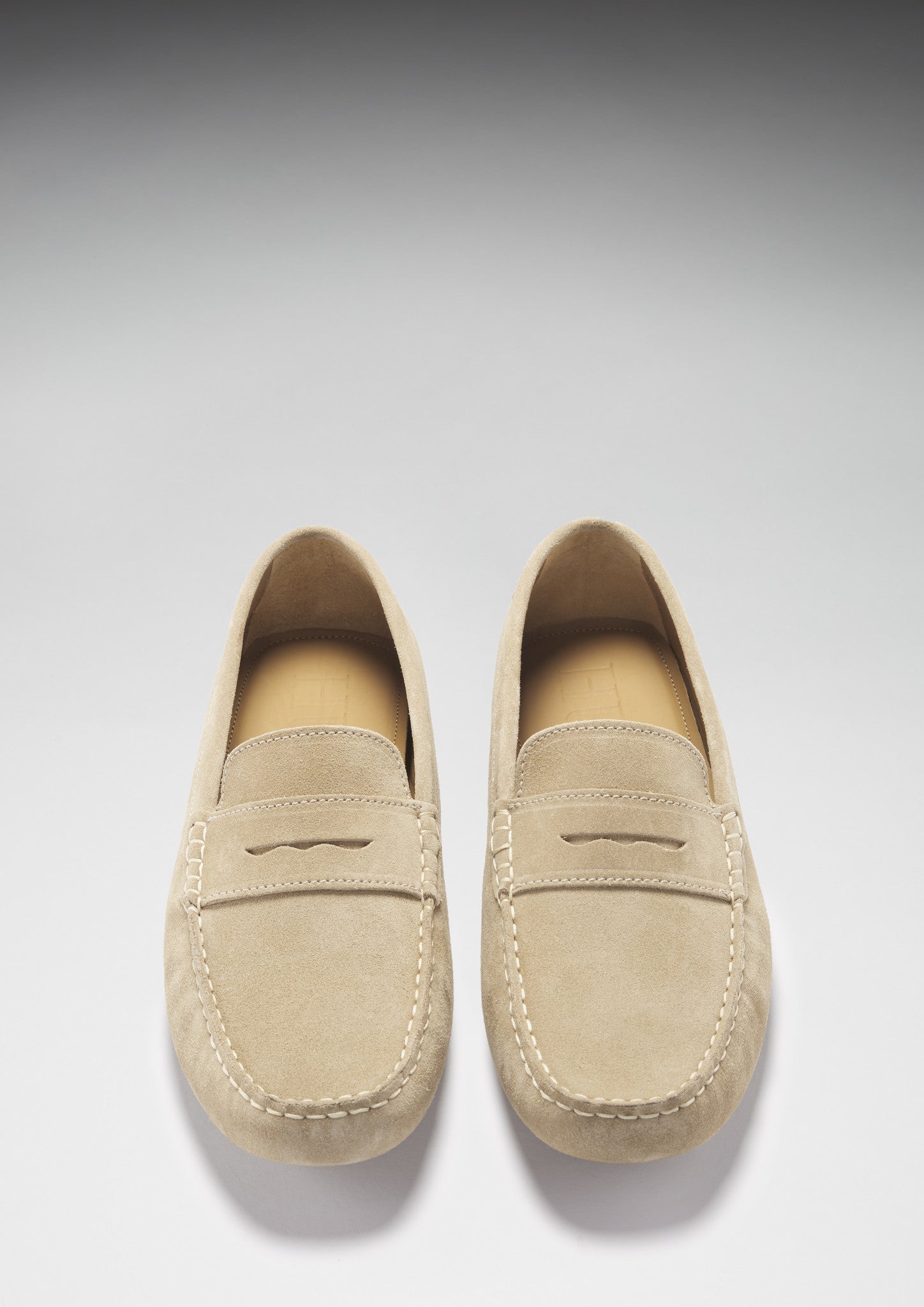 Penny Driving Loafer, taupefarbenes Wildleder