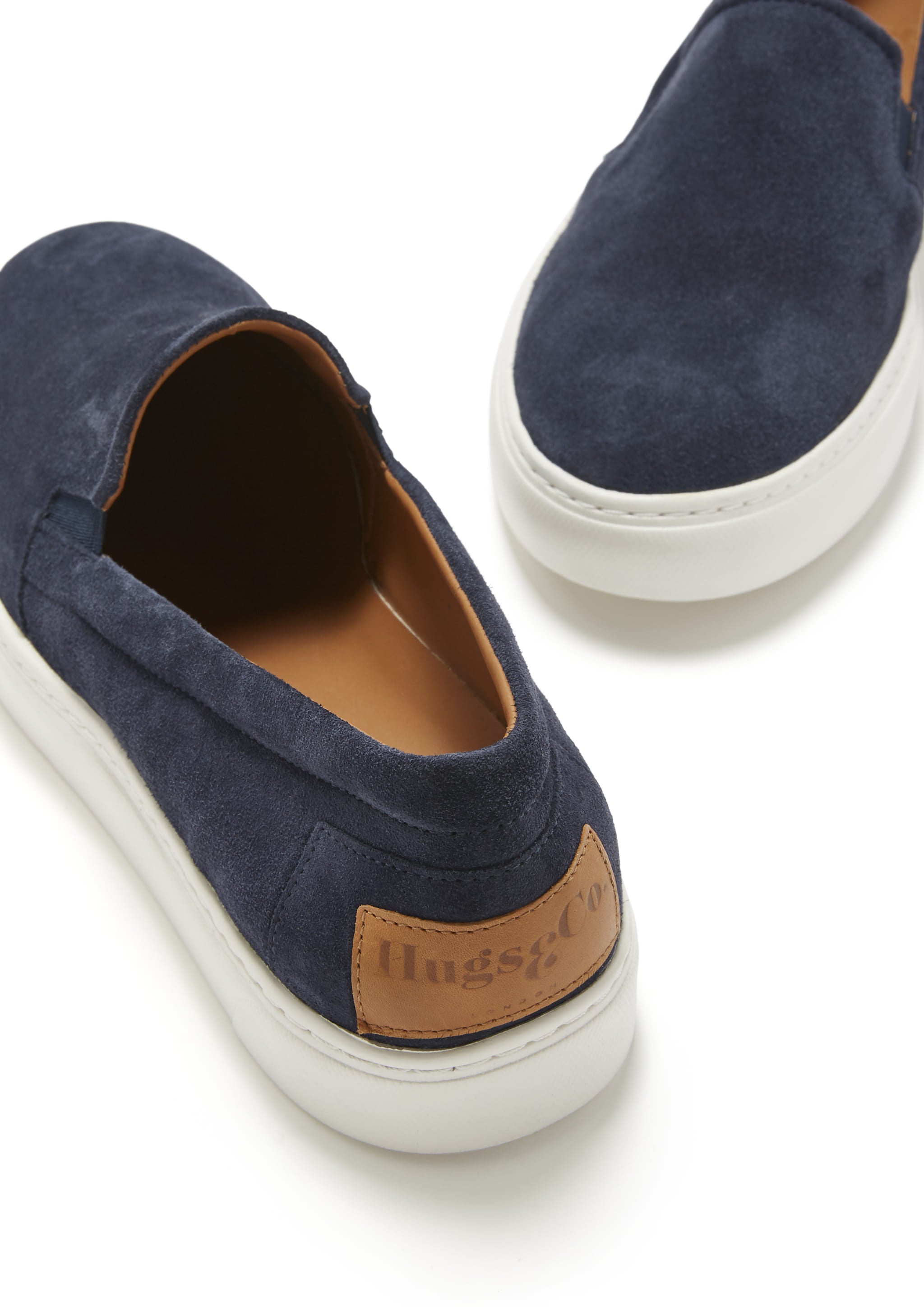Blue Snakeskin Men's Slip On Sneakers