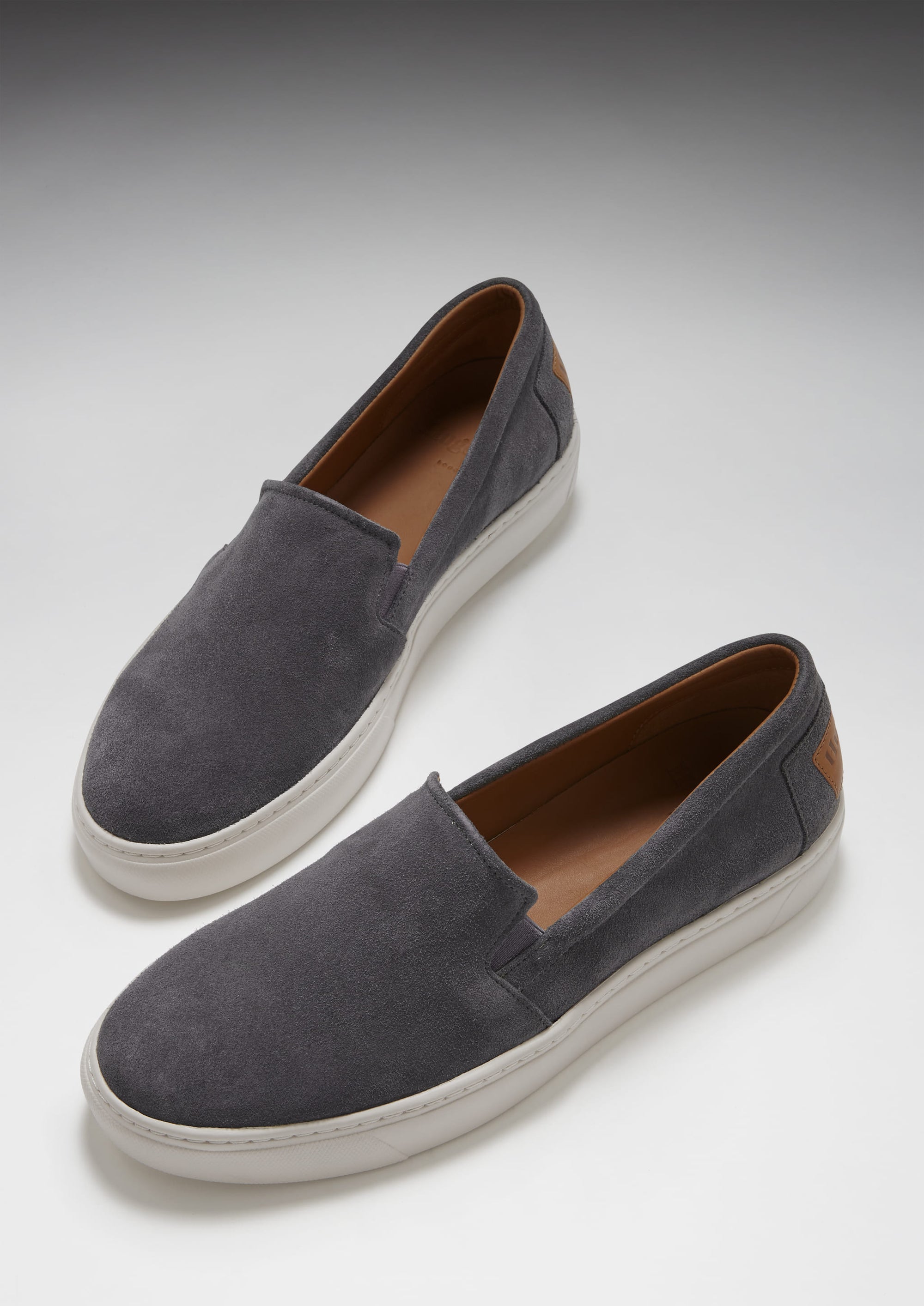 Slip-On Sneakers, schiefergraues Wildleder