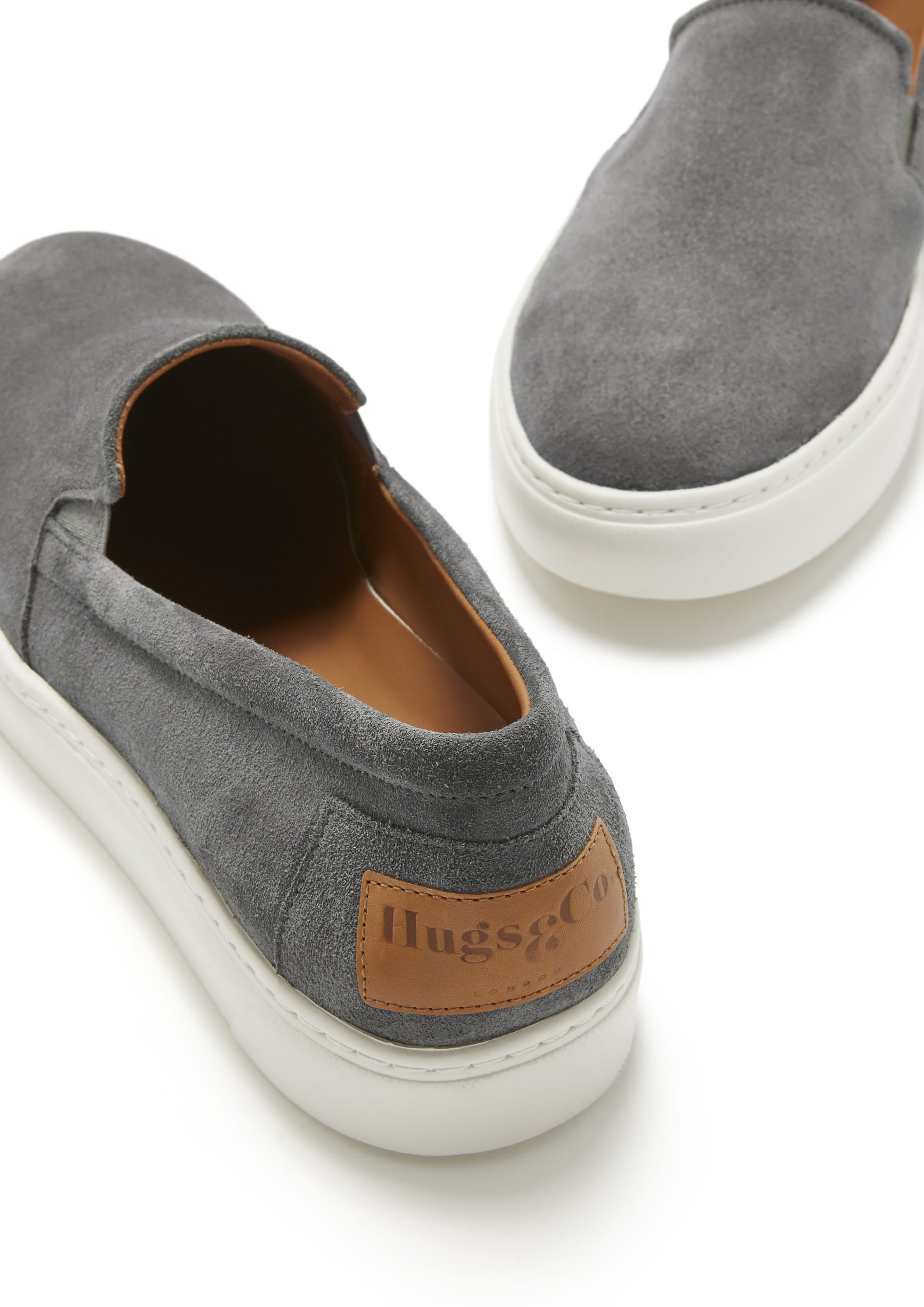 Gray suede slip on sneakers store