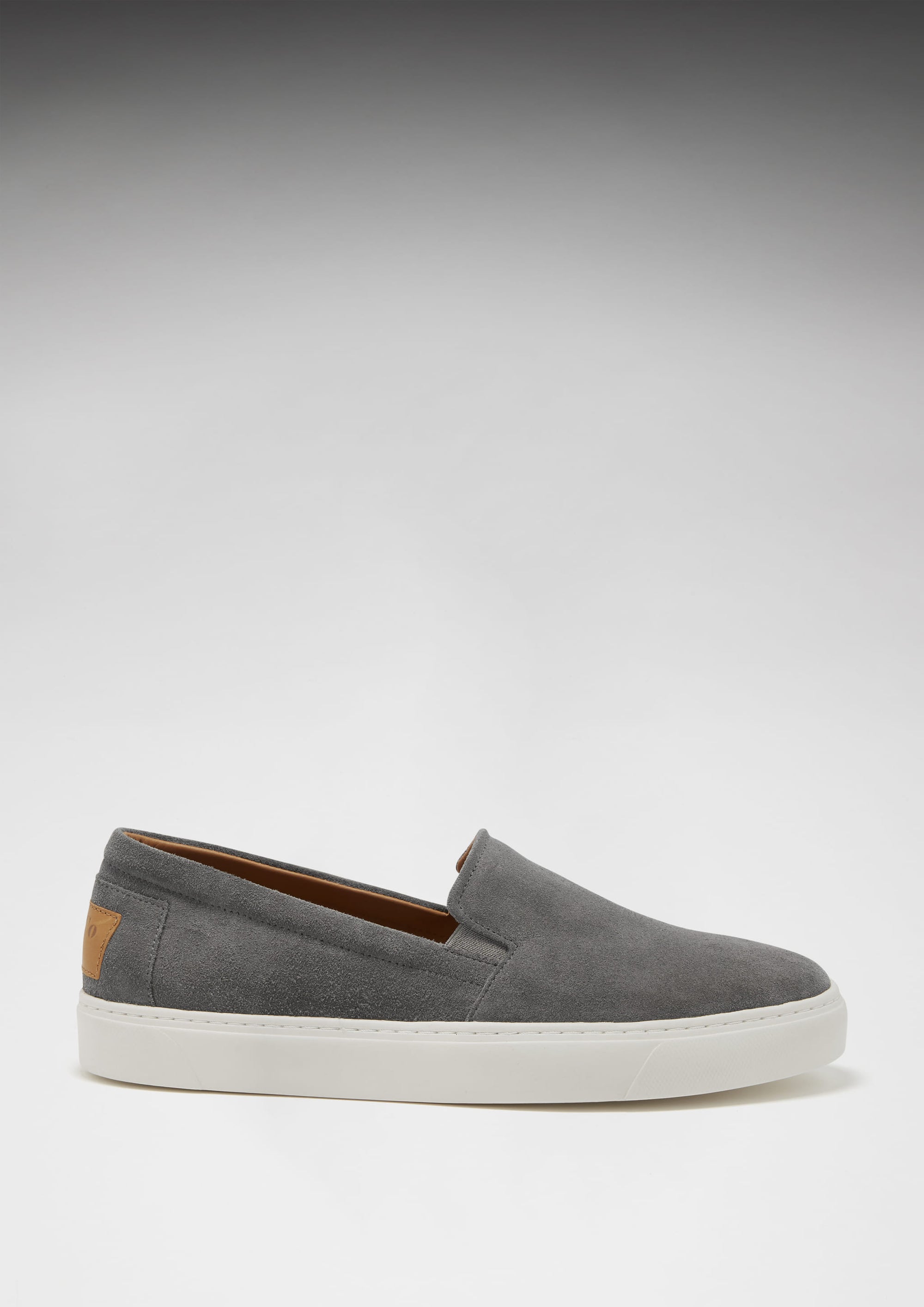 Gray suede slip clearance on sneakers