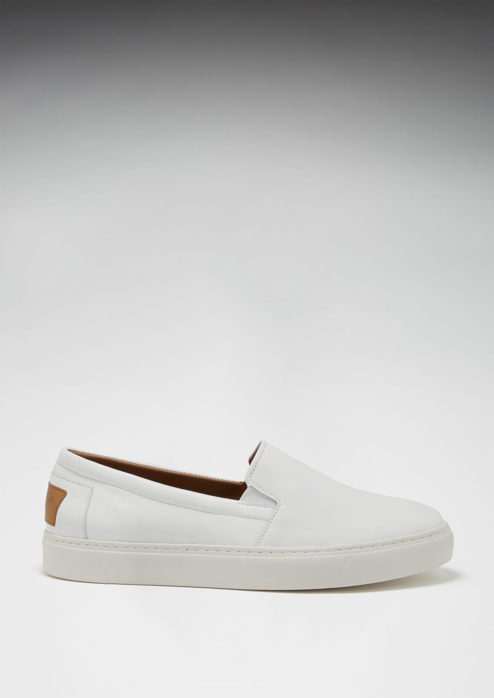White leather slip on sneakers outlet
