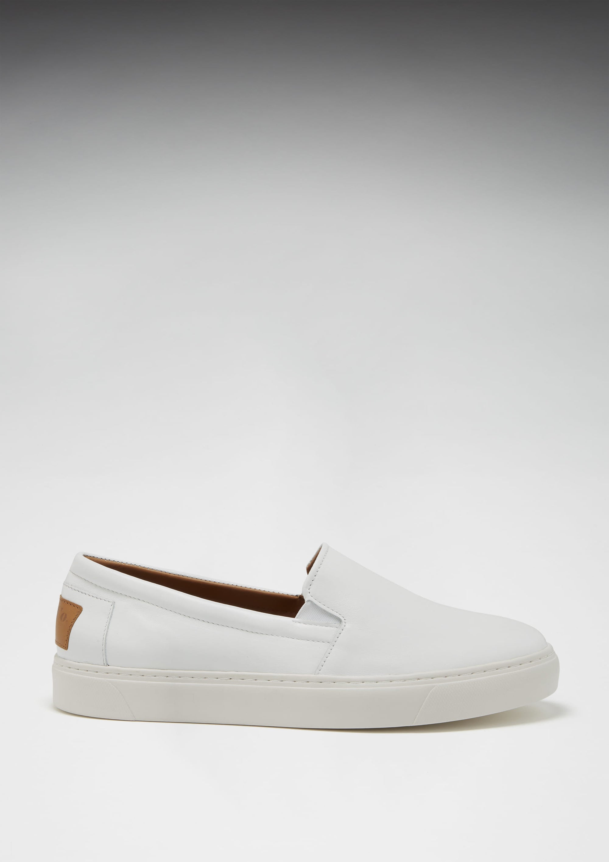 Slip-On Sneakers, weißes Leder