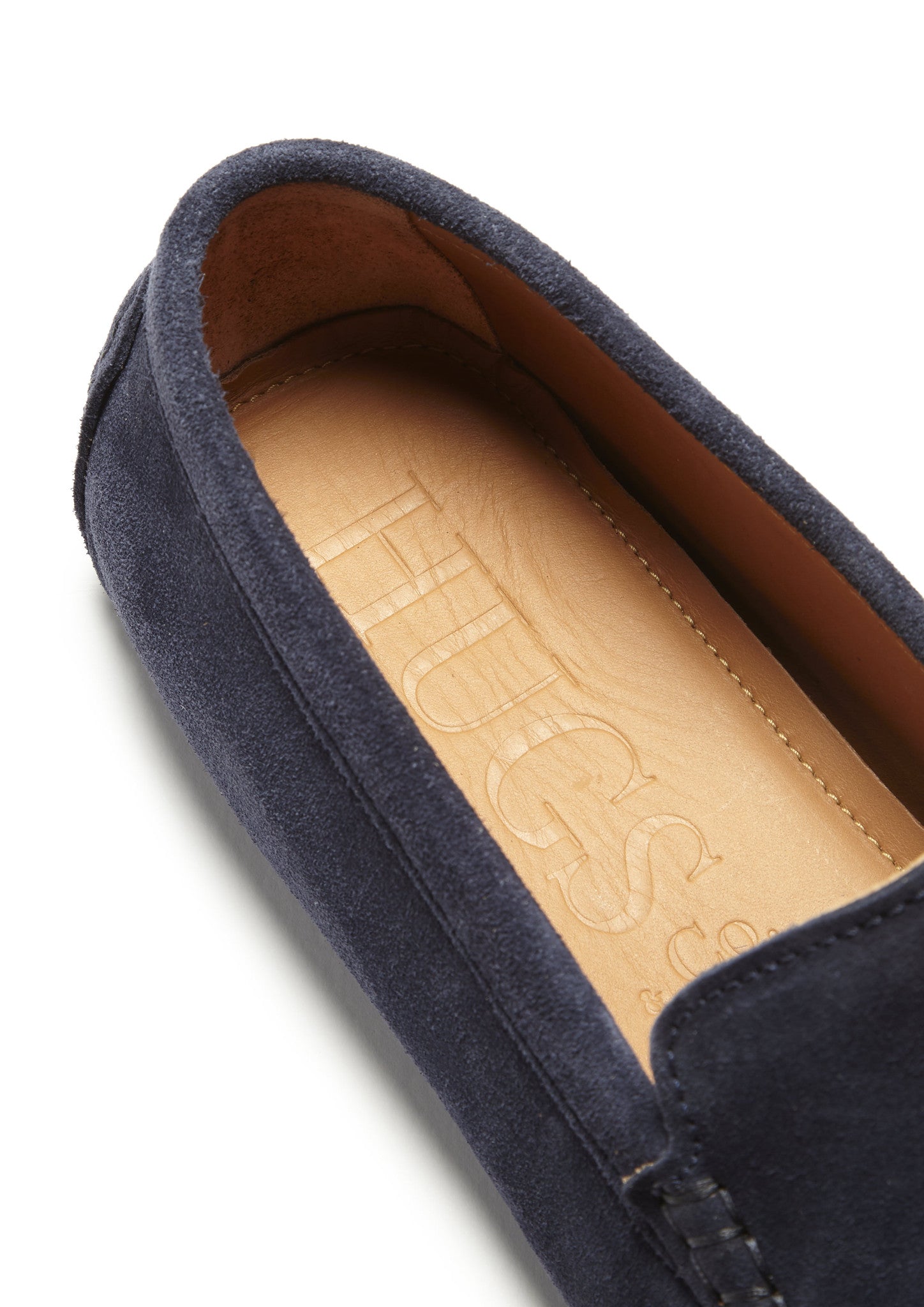 Tasselled Driving Loafers, navy blue suede