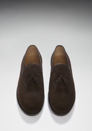 Brown Suede Tasselled Brogues, Welted Leather Sole