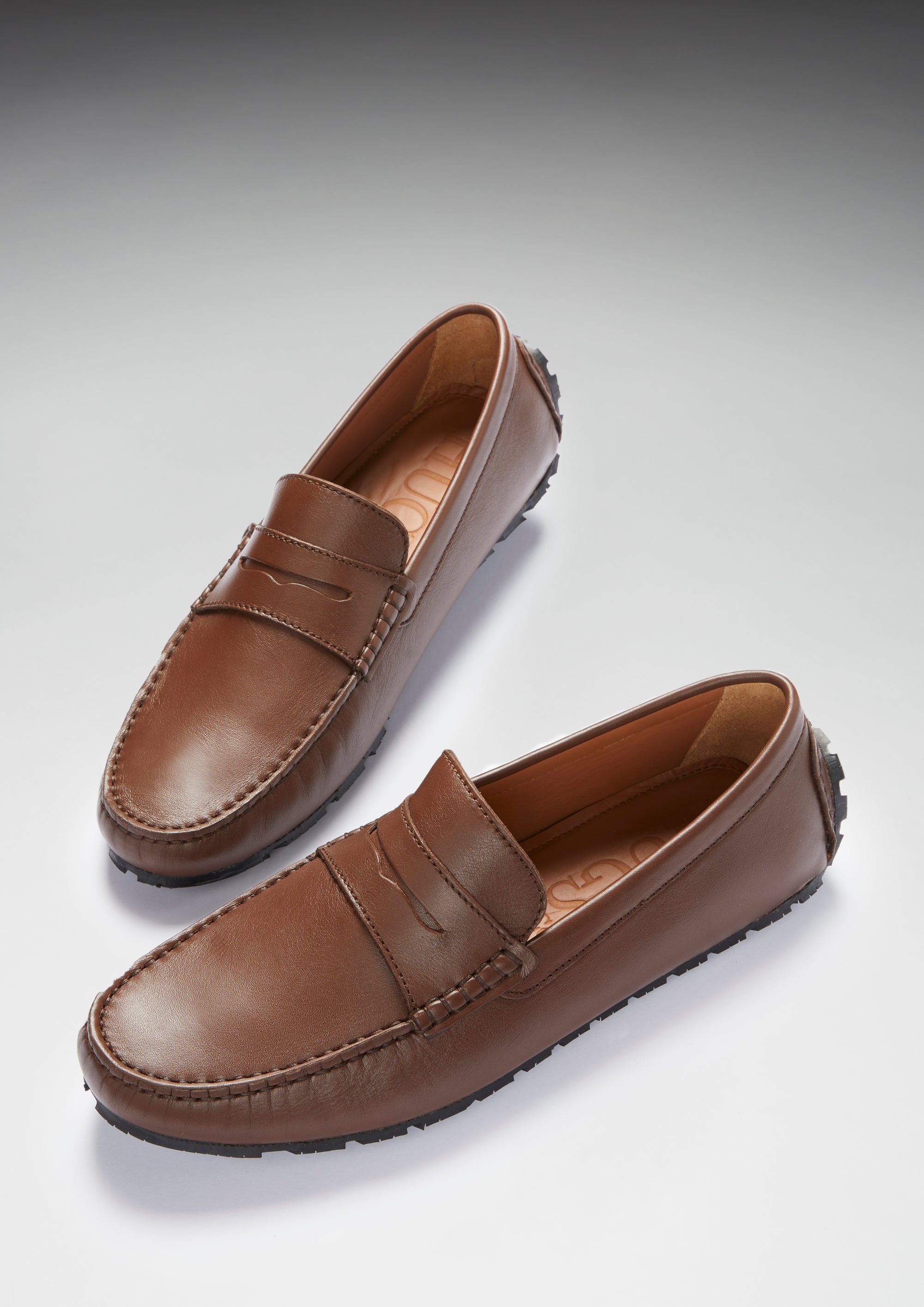 Tire Sole Penny Driving Loafer, braunes Leder