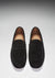 Black Suede, Penny Loafers, Leather Sole Front