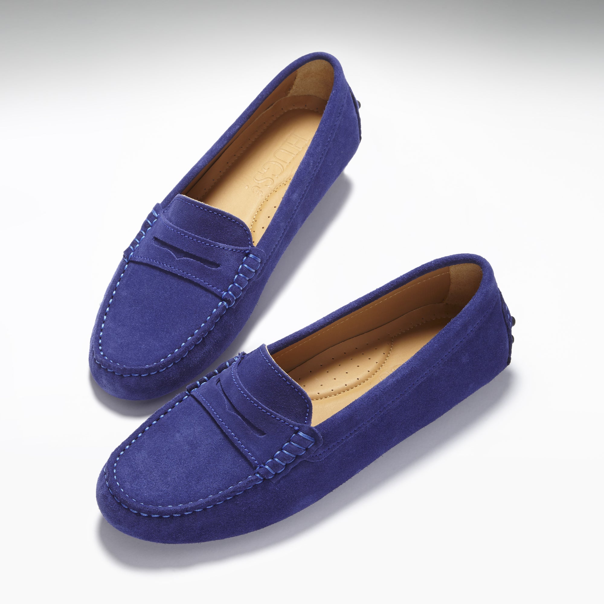 Women's Penny Driving Loafers, ink blue suede