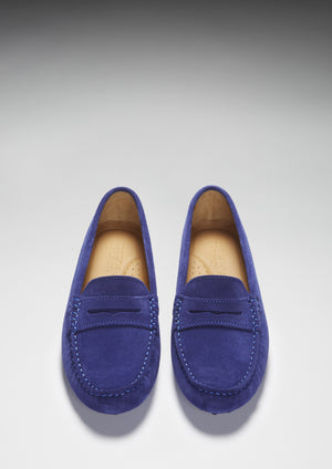 Women's Penny Driving Loafers, ink blue suede