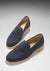 Blue Suede Crepe Loafer Three Quarter With Shadow
