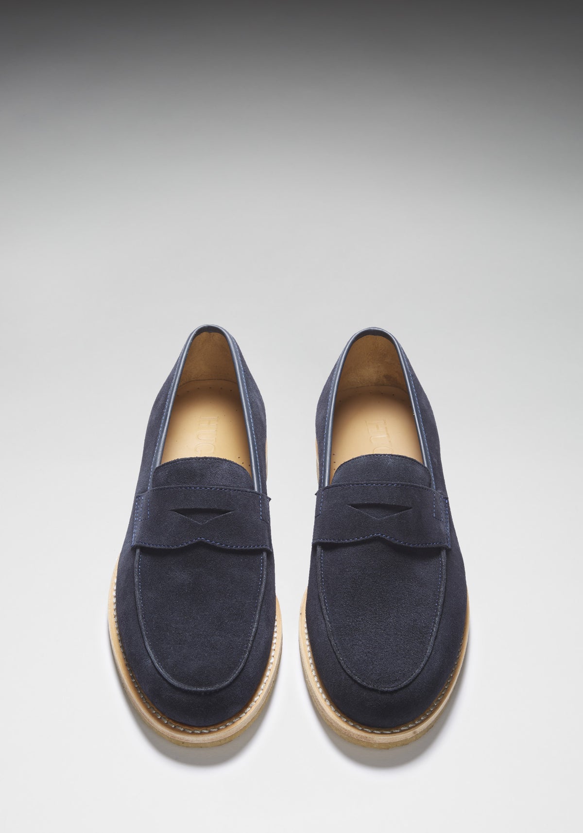 Blue Suede Crepe Loafer Front On