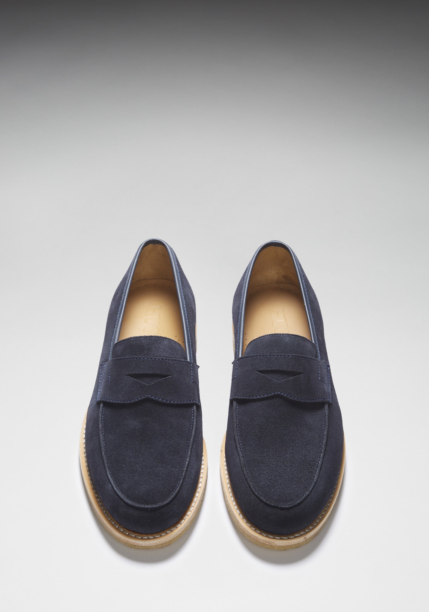 Blue Suede Crepe Loafer Front On