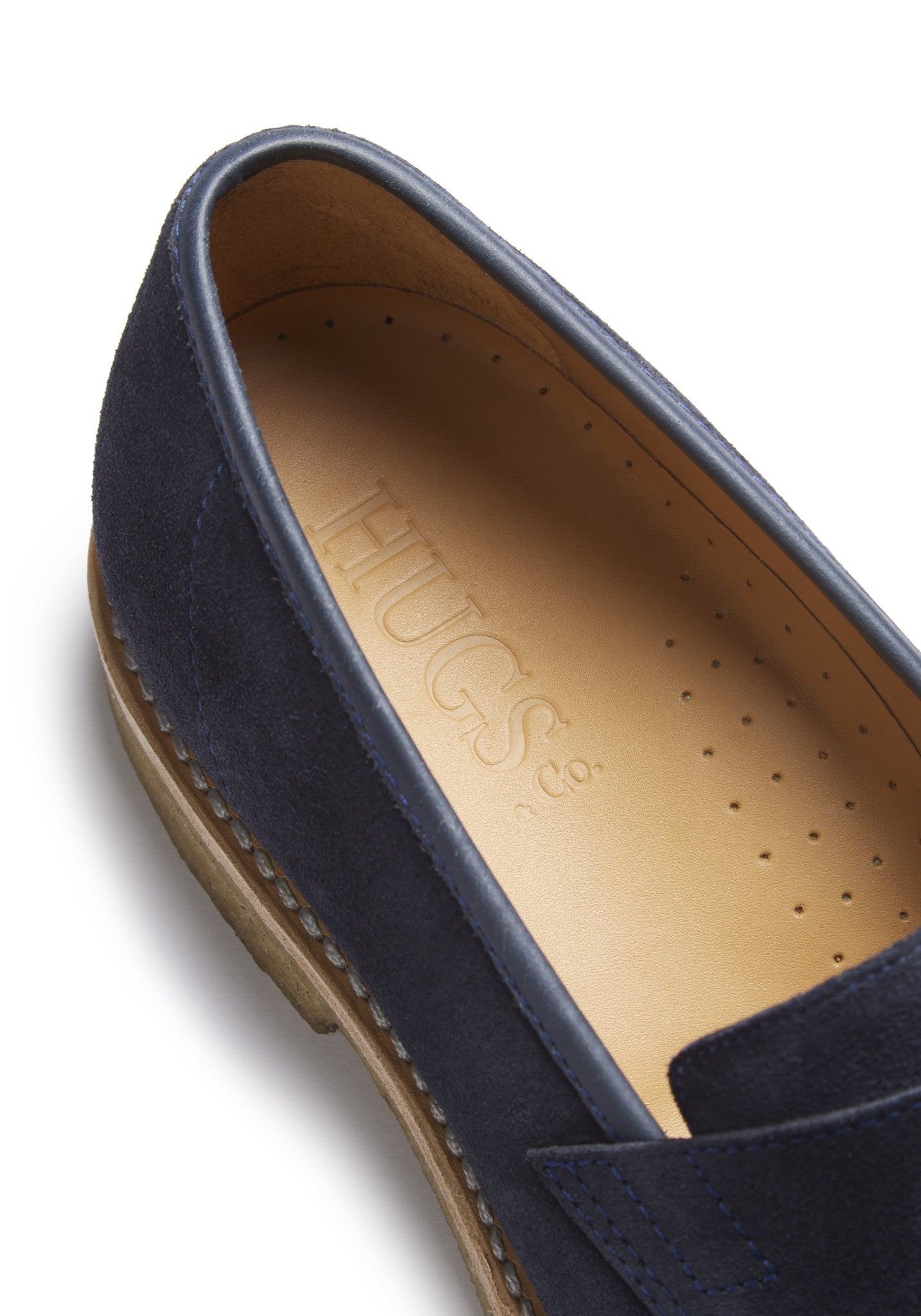 Blue Suede Crepe Loafer Insole