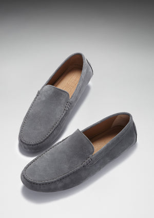 Driving Loafers Slate Grey Suede