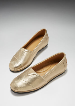 Espadrilles Chukka pour femme, cuir doré