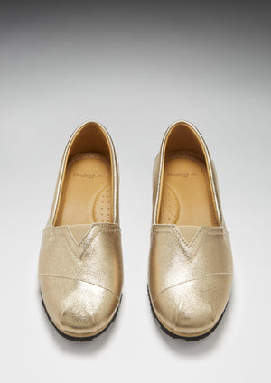 Espadrilles Chukka pour femme, cuir doré