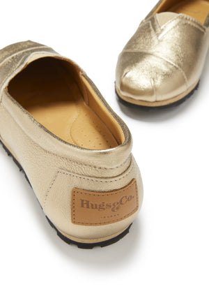 Espadrilles Chukka pour femme, cuir doré
