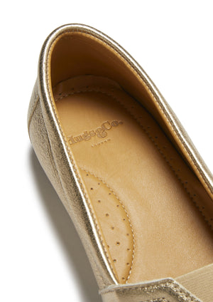 Espadrilles Chukka pour femme, cuir doré