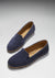 Upcycled Tyre Sole Espadrilles Navy Blue Suede