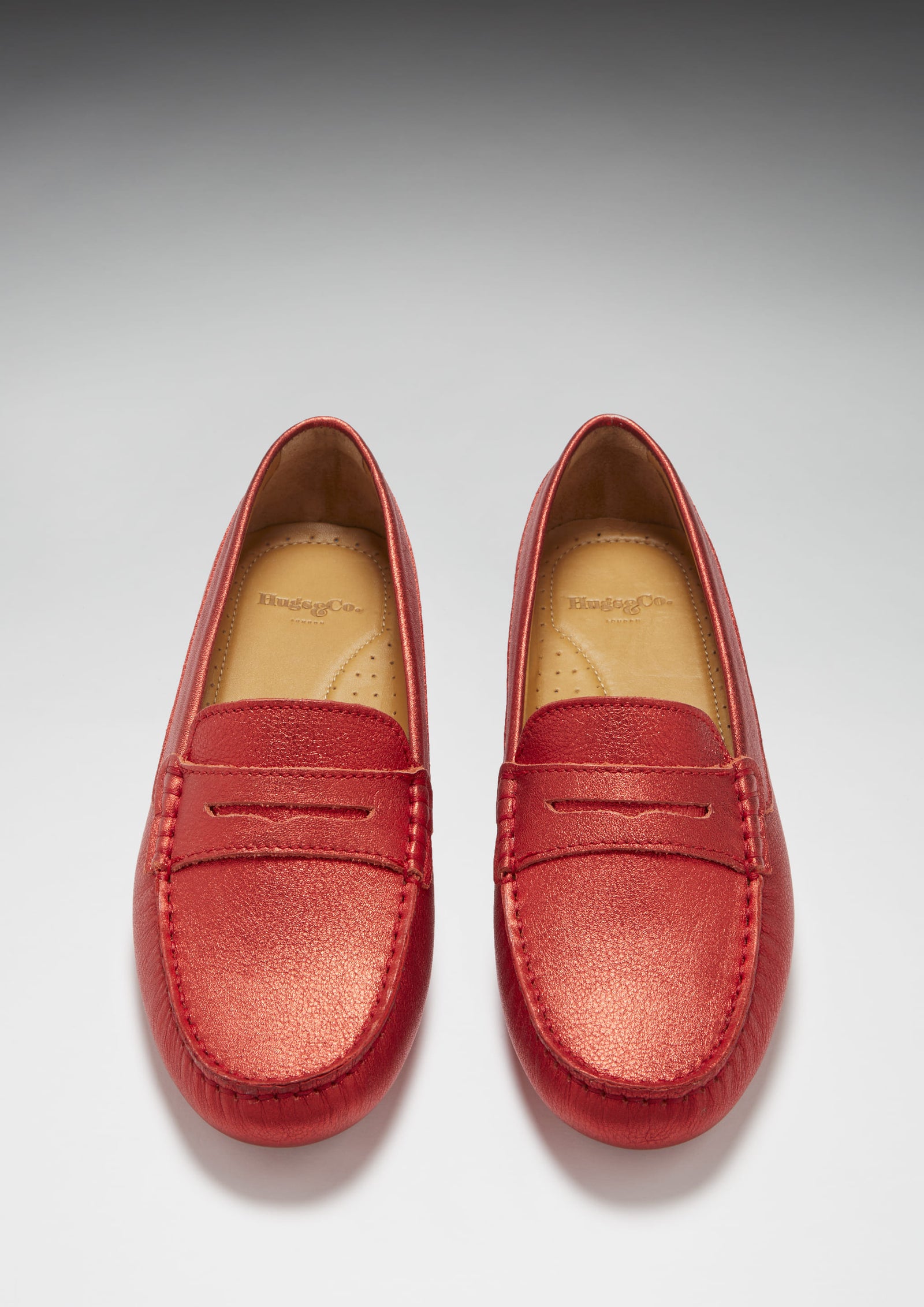 Red penny top loafers womens