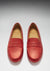 Women's Penny Driving Loafers, red metallic leather