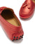 Women's Tasselled Driving Loafers, red metallic leather