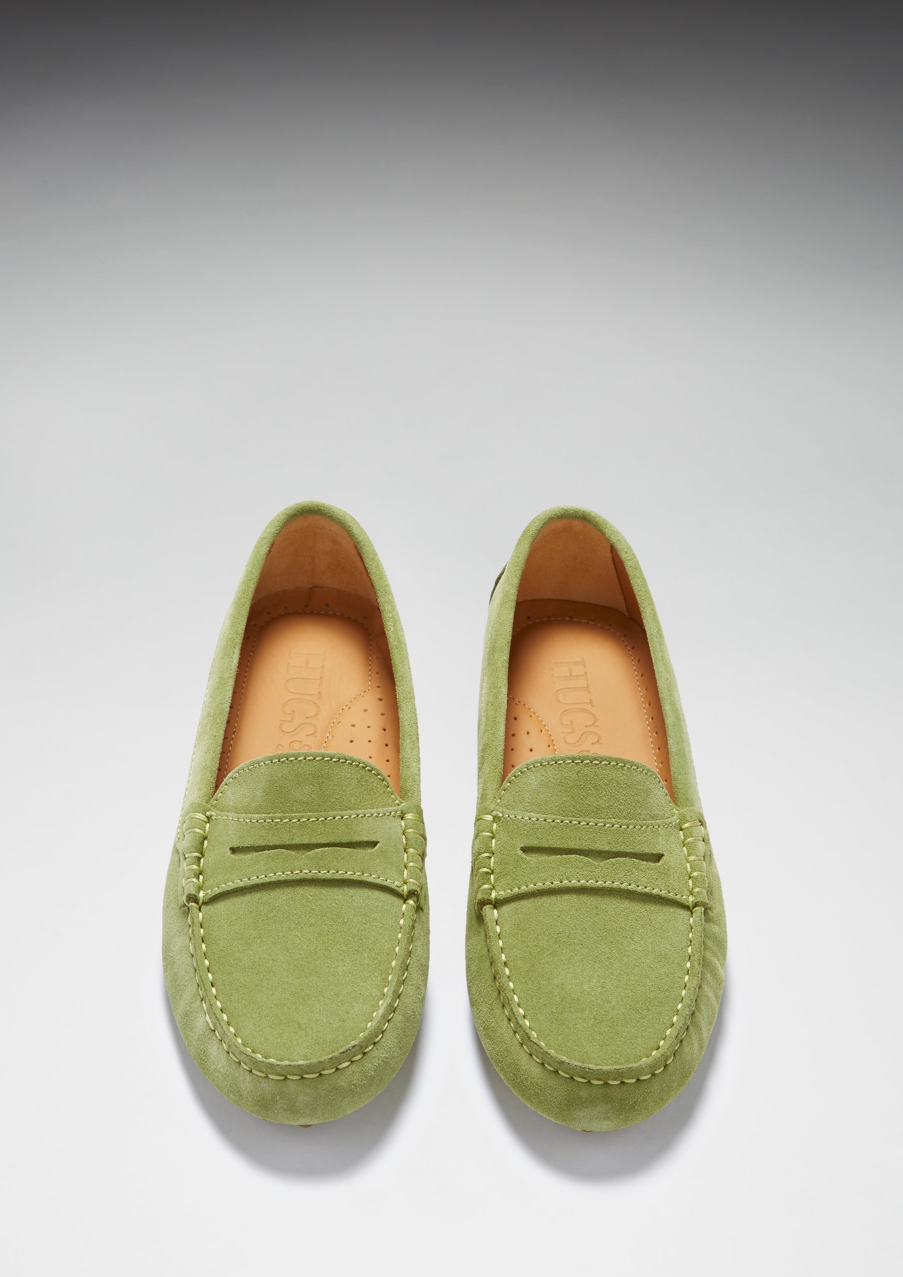Women's Penny Driving Loafers, olive green - Hugs & Co.
