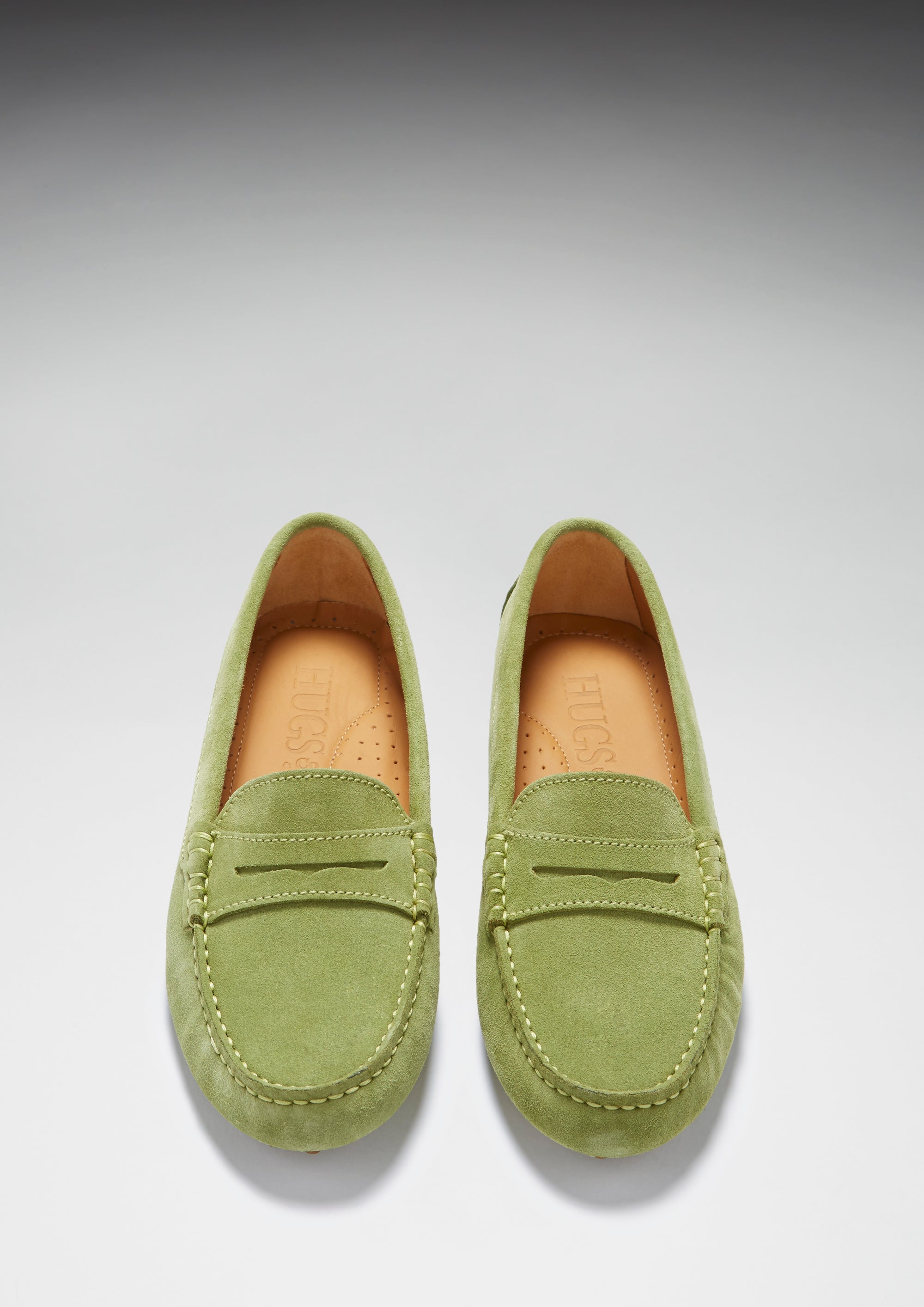 Women's Penny Driving Loafers, olive green - Hugs & Co. Women's Penny Driving Loafers, olive green - Hugs & Co.