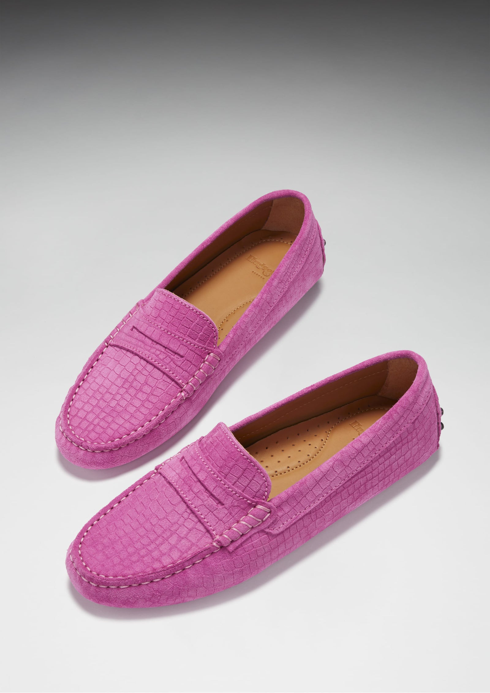 Pink store driving loafers