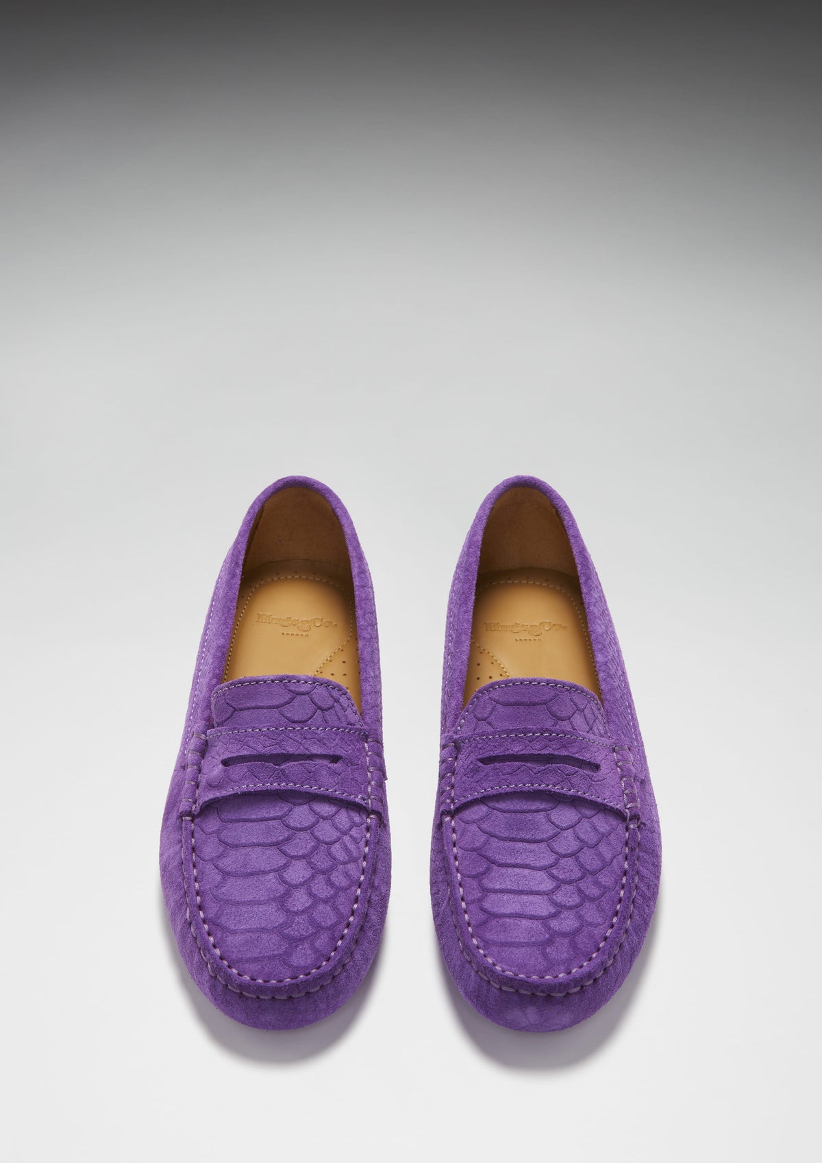 Penny Driving Loafer für Damen, lila geprägtes Wildleder