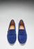 Women's Penny Loafers Leather Sole, ink blue suede